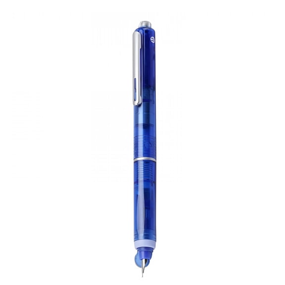 CCOCC Retractable Fountain Pen Set, Blue Ink Medium Nib Blue Barrel Pens Includes 5 Ink Cartridges Smooth Writing for Sketching Journaling Calligraphy Gift (Erasable Blue)