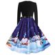 thumbnail image 4 of Vestidos de Navidad Para Mujer Vestido de Fiesta Vintage Con Estampado de Cuello en V de Manga Larga Odeerbi ODB209223, 4 of 9