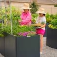 thumbnail image 3 of Vego Garden 32" Extra Tall Modern Raised Garden Bed 42" x 83" Heavy Large Metal Planter for Trees Plants Flowers Double-Walled Steel Planters for Commercial Residential Patio, Urban Charcoal, 3 of 7