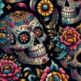thumbnail image 5 of skulls flowers colorful  Bathroom Decor Set , multi size Colorful Luxurious Graphic Print Polyester Fabric Fashion Bathroom Decor Sets with Hooks Chic Modern Bathroom Decor shower curtain Curtain, 5 of 7