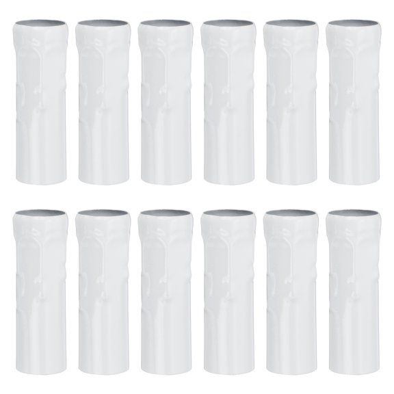 Uxcell 3.15" Tall Candle Covers Sleeves, 12 Pcs Metal E14 Chandelier Socket Sleeves with Dripping Candelabra Base Accessories Bulb Light Base Holder for Lighting Lamps DIY, White