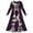 Dark Purple1, variant on ZHOGXU Halloween Dresses For Women Skeleton Print Long Sleeves Crewneck Midi Dress Casual Fashion Dress,Dark Purple2,L