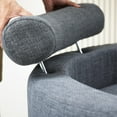 thumbnail image 6 of Aukfa 51" Oversized Accent Chair with Half-moon Storage Ottoman Set for Living Room, 5 Pillows, Linen, Gray, 6 of 9