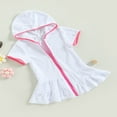 thumbnail image 3 of Maillot de Bain à Capuche pour Filles, Robe en Éponge pour Piscine, Robe de Plage pour Bébé, 3 of 7