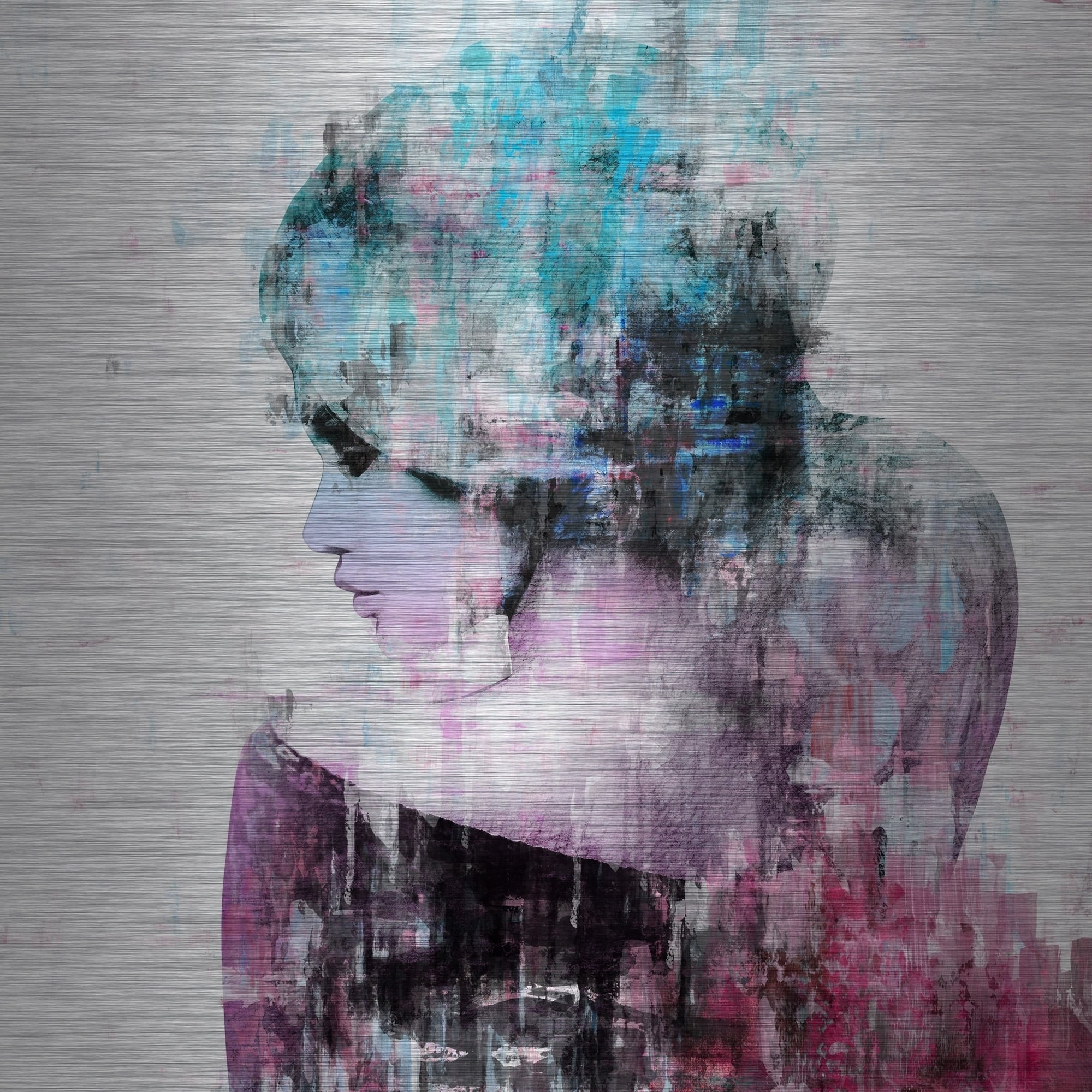 Marmont Hill "The Blue Scarf" Painting Print on Brushed Aluminum