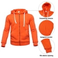 thumbnail image 3 of Fixha Men's Casual Tracksuits Long Sleeve Full Zip Hooded Athletic Sports Jogging Suits Sweatsuits for Men-Orange,XXL, 3 of 5