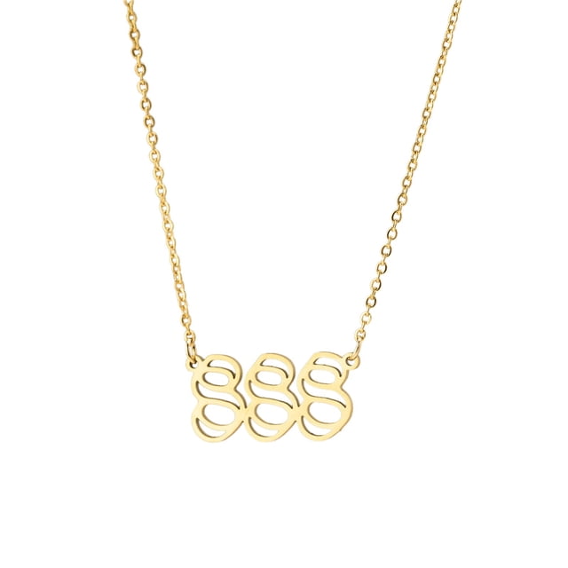 Collar para mujer, joyería para mujer, 1 pieza de collar con colgante de número de ángel, chapado en oro/plata, de acero inoxidable, ideal para mujeres, collar colgante.