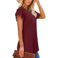 thumbnail image 5 of Womens Tops Dressy Casual Short Sleeve Womens Blouses And Tops Casual Short Sleeve Spring Shirts for Women 2025 Clearance Deals, 5 of 7