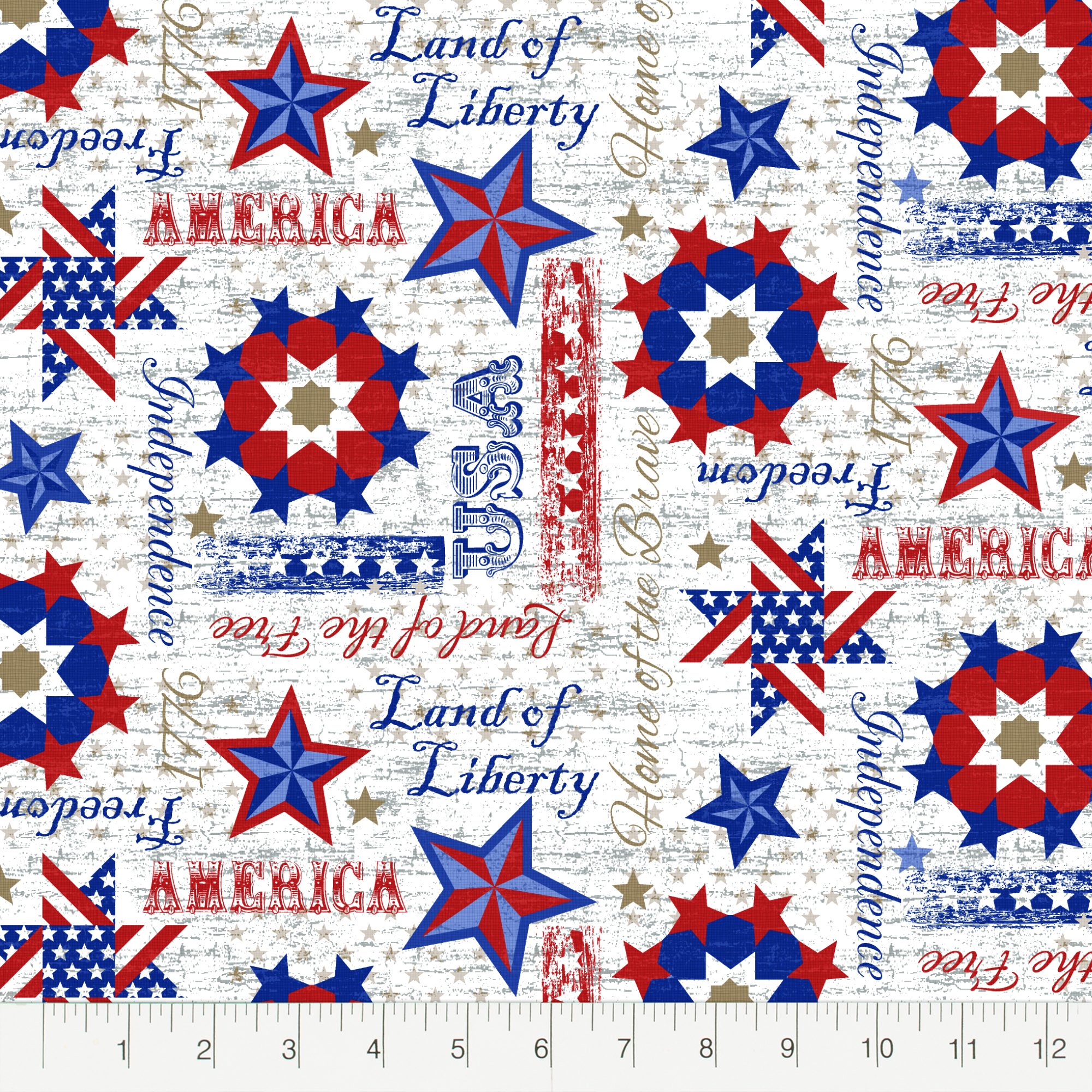 Create It 18"x21" Cotton Patriotic Precut Sewing & Craft Fabric Bundle, Multicolor 15 Piece