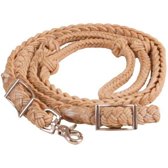 Mustang Waxed Nylon Knotted Barrel Rein Tan 5/8INX8FT