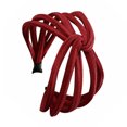thumbnail image 2 of Qarigey Diademas con nudo de Color sólido para mujer, diadema sencilla, diadema para niña, lazo giratorio, nudo, tela para atar, lazo para el pelo, Accesorio para el cabello vino rojo Qarigey AP1169-05, 2 of 6