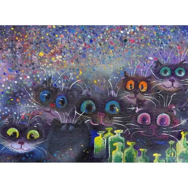 Drill Diamond Painting (DE5609) Kit completo de mosaico para Bead Art (p0330 Gato bebiendo) 30x40cm Hugtrwg Para estrenar