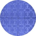 thumbnail image 1 of Ahgly Company Machine Washable Indoor Round Oriental Blue Industrial Area Rugs, 4' Round, 1 of 4