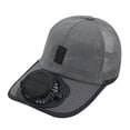 thumbnail image 3 of Sombrero con ventilador solar, ideal para golf, playa, camping, compras y pesca. Gris oscuro, 3 of 9