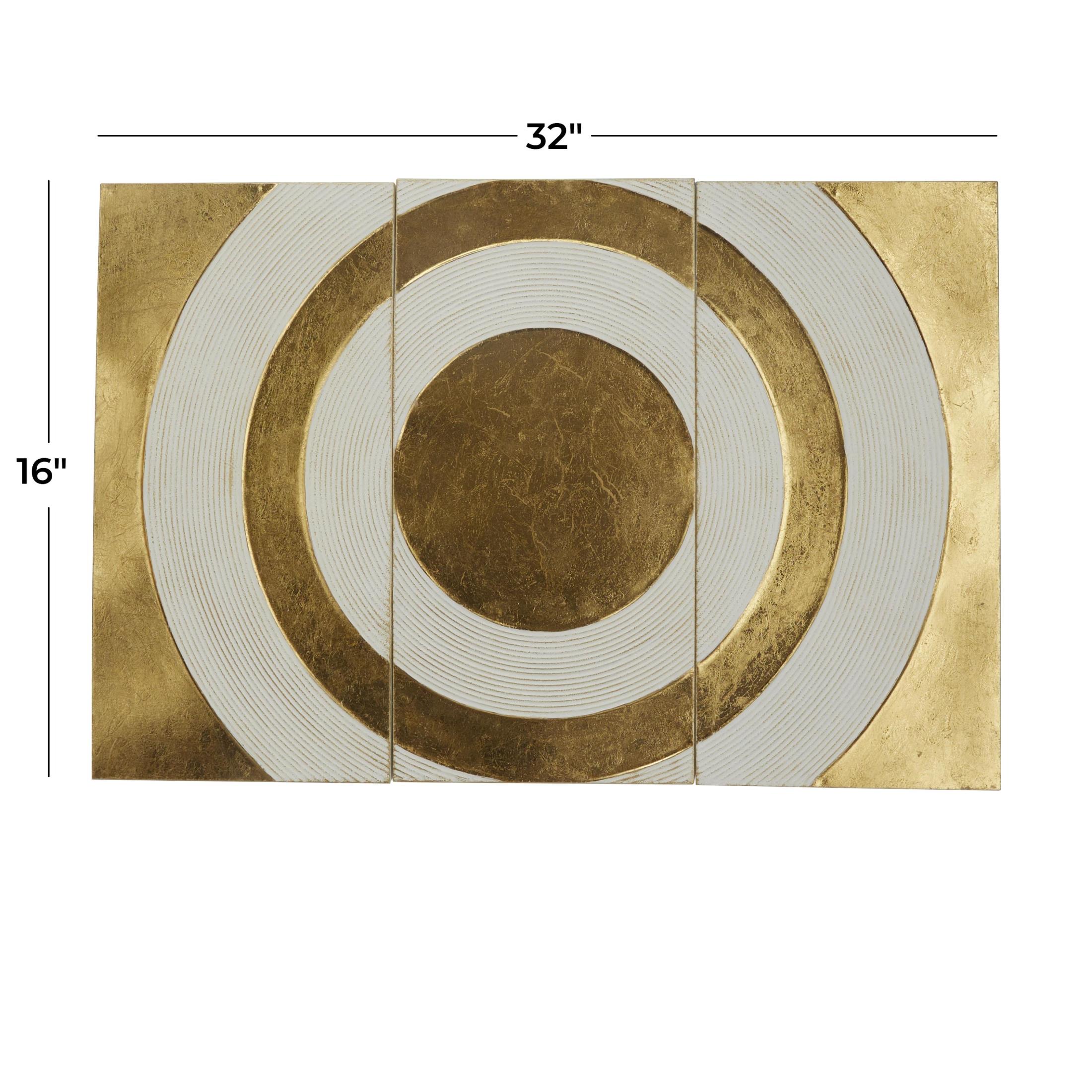 CosmoLiving by Cosmopolitan Gold Metal Target Geometric Wall Decor