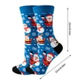 thumbnail image 4 of Christmas Socks Cartoon Dance Santa Snowman Mid Calf Socks Tree Warm Cozy Funky Comfortable Colorful Novelty Womens Crew Socks Blue2, 4 of 4