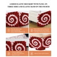 thumbnail image 6 of Red Tie-dye Bed Skirt California King Size 16&nbsp;Inch Drop, Chinese Style Abstract Ethnic Spiral Watercolor Wrap Around Dust Ruffle Bedskirts, Easy Fit Bedskirt with Adjustable Elastic, 6 of 8