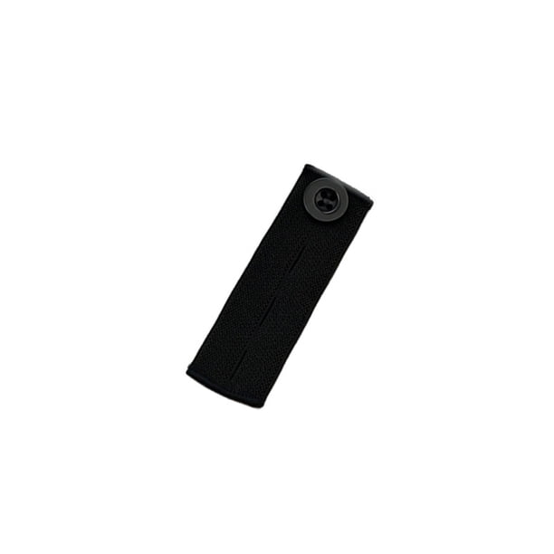 Inteprter Extensor de cintura Cintura ajustable Expansor flexible Botones resistentes al desgaste Extensión Hebilla Pantalón Jeans Tela de costura y artesanía Negro/83x25mm