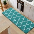 thumbnail image 5 of Teal Geometric Quatrefoil Pattern Kitchen Rug Mat,Kitchen Runner Rugs Non Skid Washable,Decorative Kitchen Floor Mats for Kitchen,Sink,Laundry,17"x47.2", 5 of 7