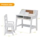 thumbnail image 2 of Historyli Juego de escritorio y silla Acekid,mesa de estudio de madera con compartimentos,estantería,tablón de anuncios y portalápices,mesa de escritura para niños y niñas,color blanco., 2 of 7
