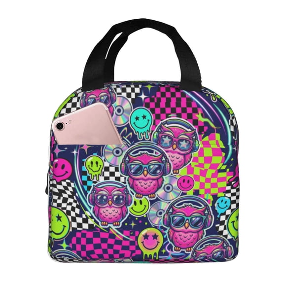 Owl Lunch Bag For Women, Insulated Lunch Tote Bags Reusable Lunch Box For Work Picnic Travel Large