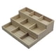 thumbnail image 2 of Organizador de maquillaje de madera 9 Rejilla Organizador de cajones de madera de 3 niveles con rejillas Misceláneas Estuche de escritorio cosmético, 2 of 9