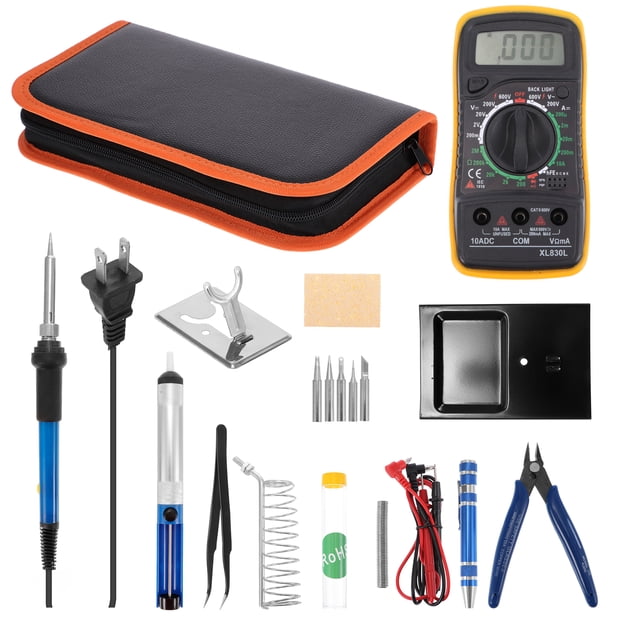 Kit De Soldador De 60W Kit De Multímetro Digital De Soldadura Ampliamente Utilizado Temperatura Ajustable Calentamiento Rápido Juego De Herramientas De Calentador De Soldadura Con 5 Puntas De Monstrate TO005586-01