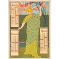 thumbnail image 2 of Louis Rhead 18x24 Black Ornate Framed Double Matted Museum Art Print Titled: Poster Calendar for 1897. January, February, March (1896), 2 of 5