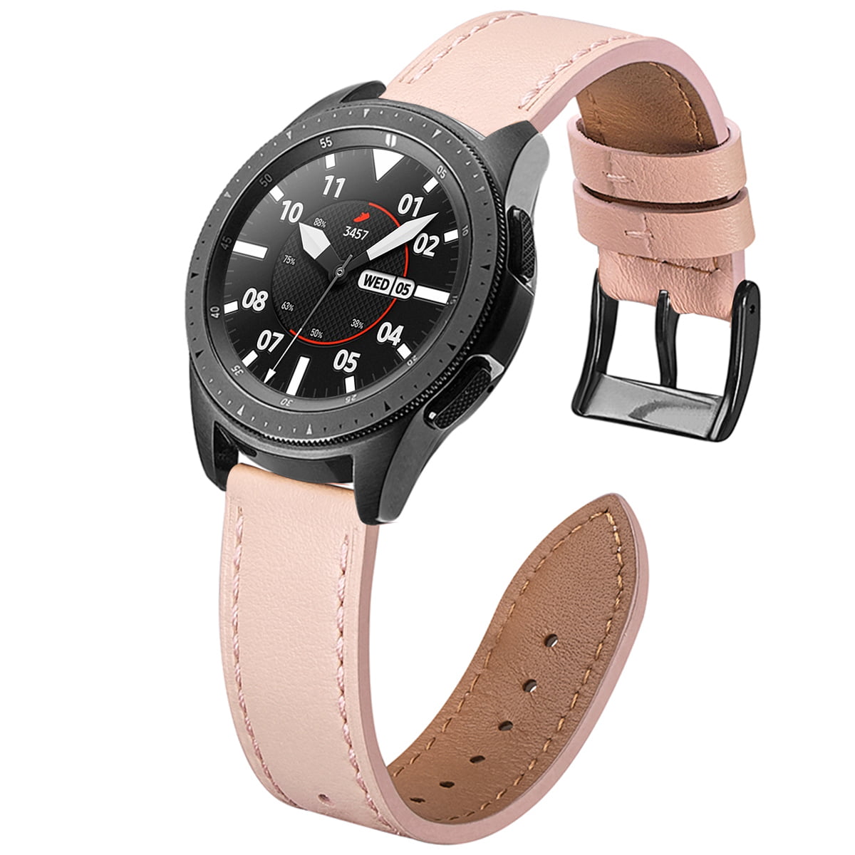 Black w Pink Band for Samsung Gear S3 Frontier and Classic Quick Release Pins 