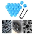 thumbnail image 4 of Tuerca de la rueda de automóvil Caps de tuerca Auto Hub Universal Cubierta de tornillo Reemplazo de Neumático a prueba de polvo Tuercas Protector con Clip Azul 17mm 20 Piezas kenally VI014416-10, 4 of 7