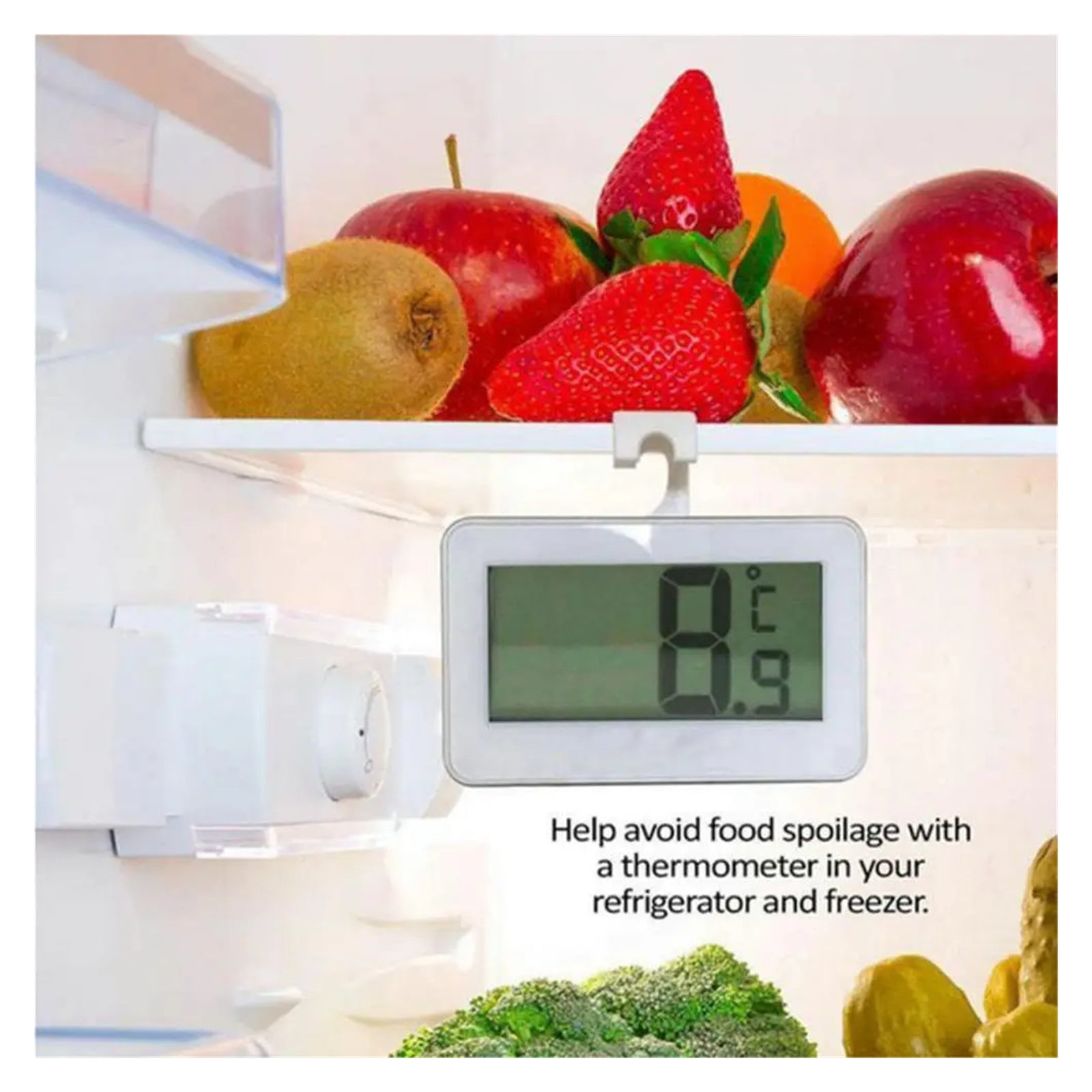 2PCS Household Thermometer and Hygrometer Digital Multi-Purpose Bedroom Cold Storage Refrigerator ,Simple Operation