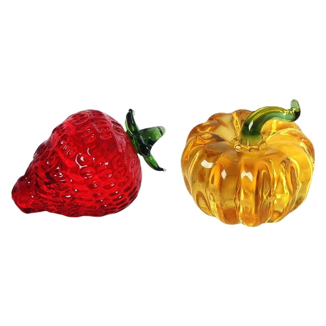 2 piezas de estatua, figura escultórica, adorno para estantería, mesa de oficina Calabaza De Fresa