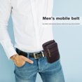 thumbnail image 3 of Bolsa Riñonera multifunción de piel de vaca para hombre, de teléfono informal de negocios JShteea Para Estrenar, 3 of 6