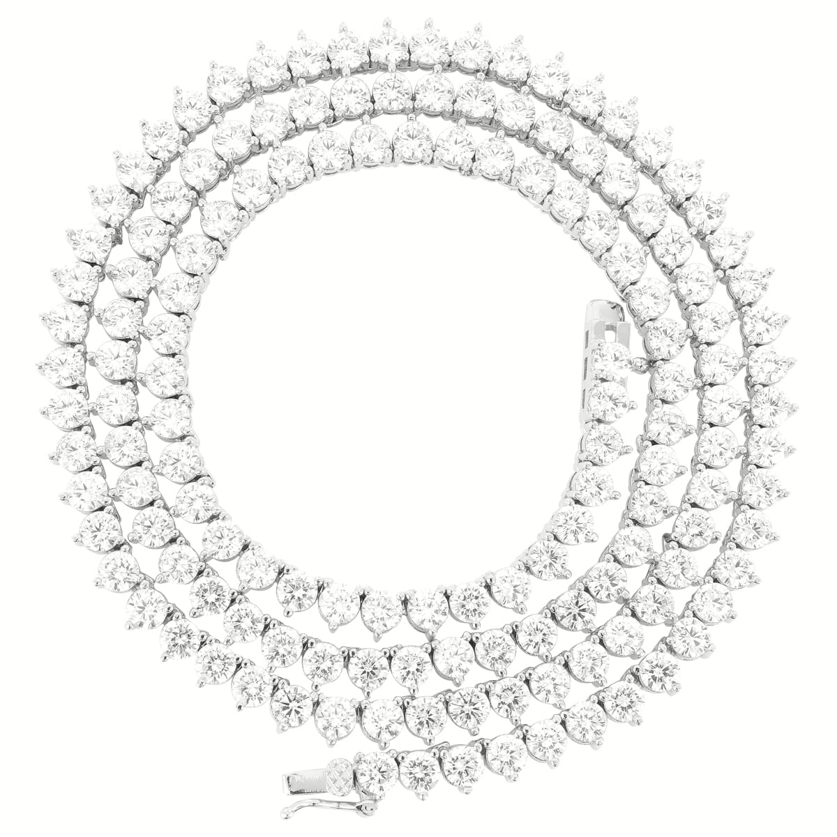 Mens Tennis Necklace 20 Inch 3mm Chain 1 Row Solitaire Lab Diamonds  New 