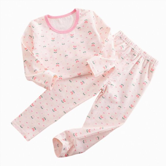 TOWED22 Kids Toddler Boy Pajamas Pj Set Long Sleeve Snug Fit Soft & Cozy Sleepwear Loungewear 2-Pack 6-12 Months 12-24 Months 2t 3t 4t 5t 6t 7t 8t 9t Children,Pink,2-3 Y