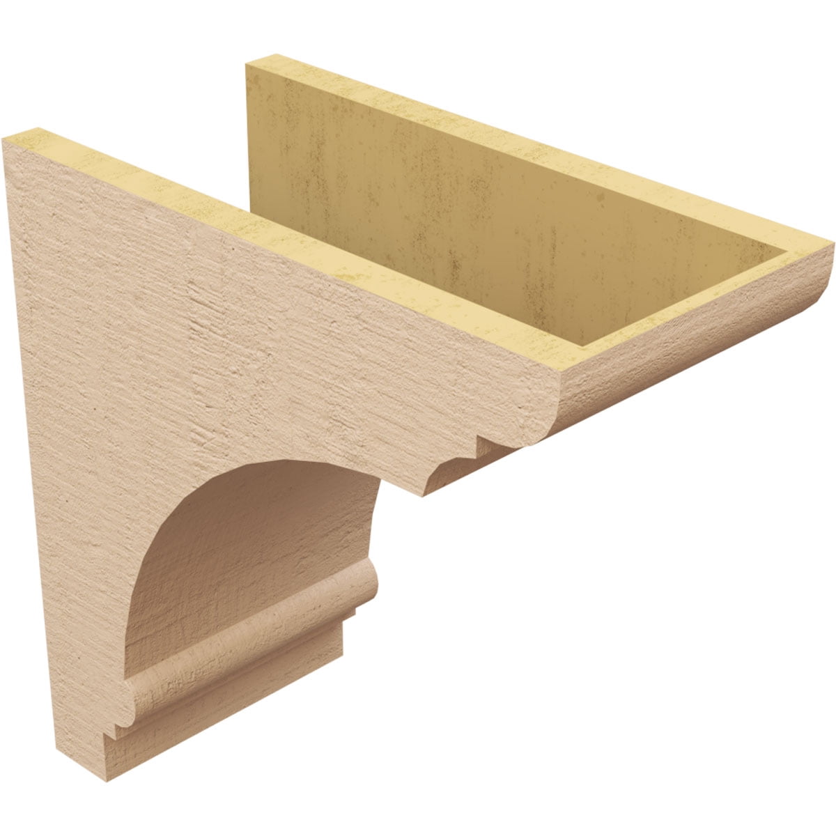 8"W x 16"D x 16"H Classic Hughes Rough Cedar Woodgrain TimberThane Corbel, Primed Tan