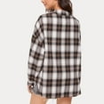 thumbnail image 5 of Big Saving Little Time,AXXD Casual Loose Plaid Long Sleeve Button Cardigan Sweaters for Woman Plus Size Clearance Brown Size 8, 5 of 6