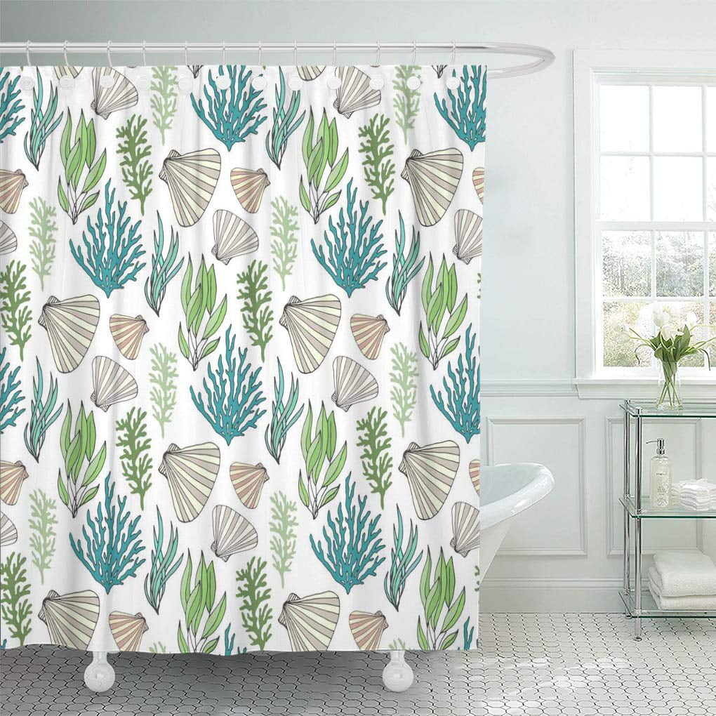 Yusdecor Vector Underwater Repeating Pattern Seamless Seaweed Background Colorful Tropical Bathroom Decor Bath Shower Curtain 60x72 Inch Walmart Canada