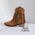 thumbnail image 5 of Tassel Ankle Boots Thick-Soled Round-Toed Mid-Heel Casual Winter Footwear Stylish for Outdoor and Leisure Activities, 5 of 10