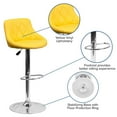 thumbnail image 2 of Contemporary Yellow Vinyl Bucket Seat Adjustable Height Barstool with Diamond Pattern Back and Chrome Base, 2 of 9