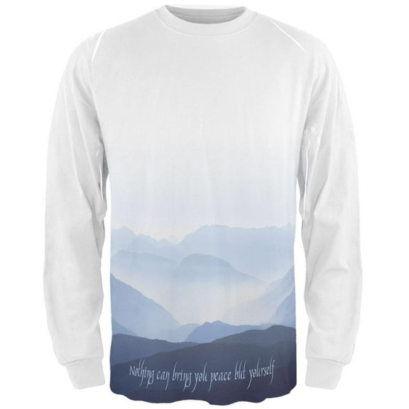 bring yourself peace all over adult long sleeve t-shirt
