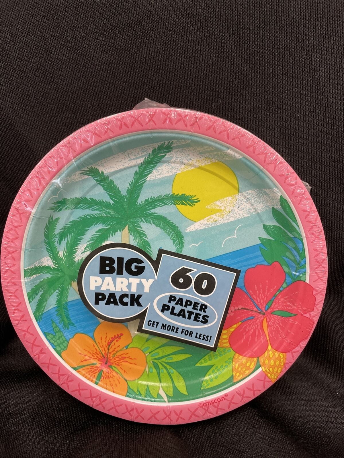 Amscan Summer Vibes Paper Plates, 7", Multicolor, Pack Of 60 Plates