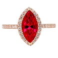 thumbnail image 7 of Halo Engagement Ring for Women - 2.38ct Simulated Pink Tourmaline in 14K Rose Gold Promise Ring, 7 of 7