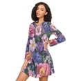 thumbnail image 3 of FORMRS Womens Long Sleeve Nightgowns Crew Neck Sleep Shirt Soft Pajamas Sizes S-3XL, Soft Pinks Flowers, 3 of 8