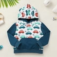 thumbnail image 2 of FYMNSI Toddler Boy Hooded Sweatshirts Color Block Car Printed Hoodie with Pocket Boys Winter Clothes 2-3T, 2 of 8