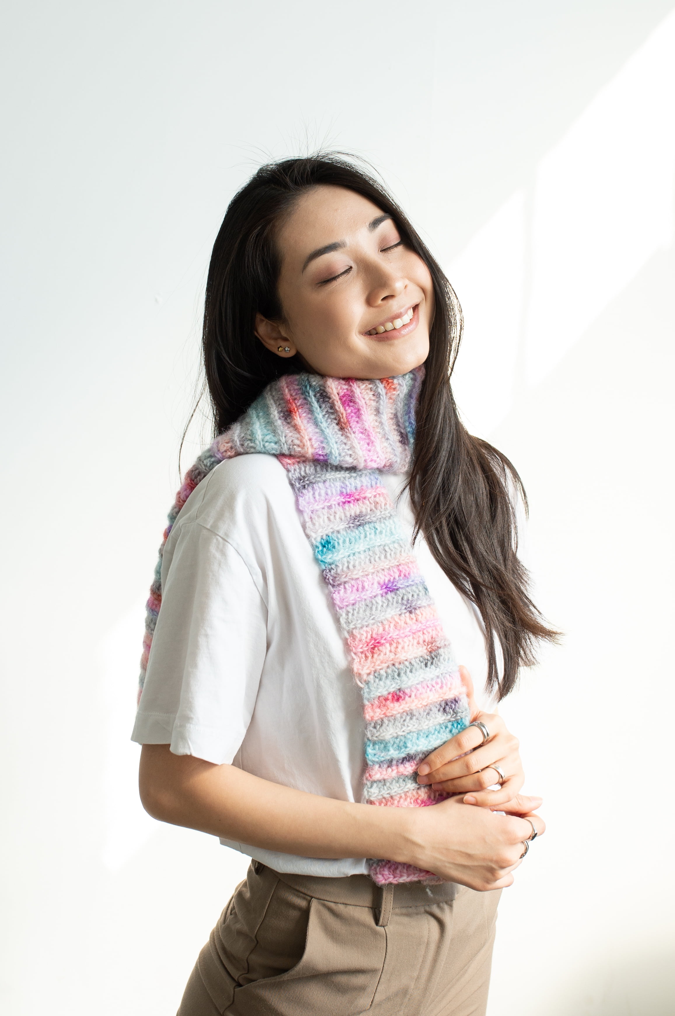 Lion Brand Yarn Scarfie Lite Palm Medium Acrylic, Polyester, Nylon, Wool Yarn 3 Pack