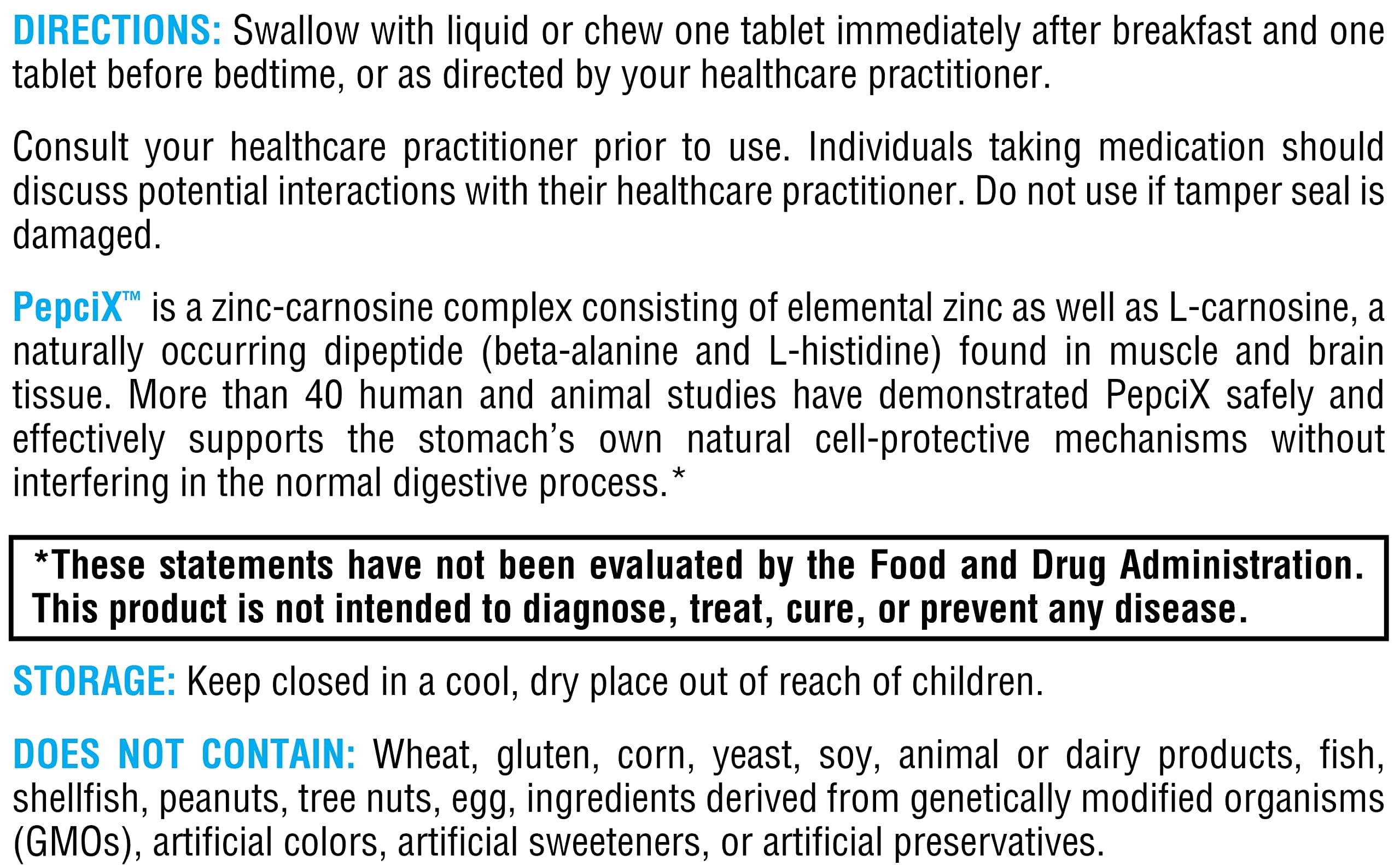 XYMOGEN PepciX - 75mg Zinc L-Carnosine - Upper GI & Gastric Mucosa Support - Stomach Lining & Digestive Comfort - Vegan, Gluten-Free & Non-GMO - 60 Tablets