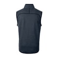 thumbnail image 3 of Men's Cutter & Buck Heather Navy Memphis Redbirds Mainsail Sweater-Knit Full-Zip Vest, 3 of 3