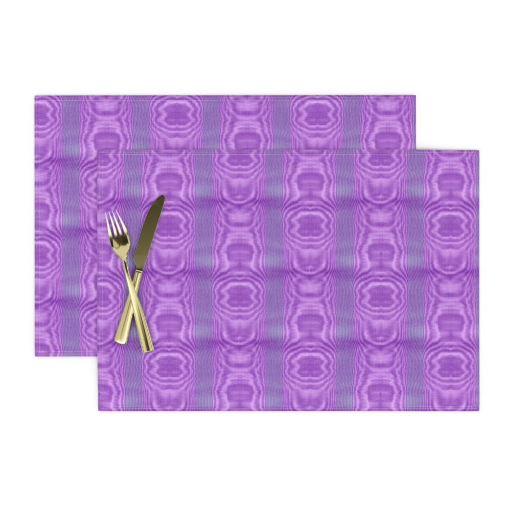 four 13" x 19" Purple cotton rib placemats customization 