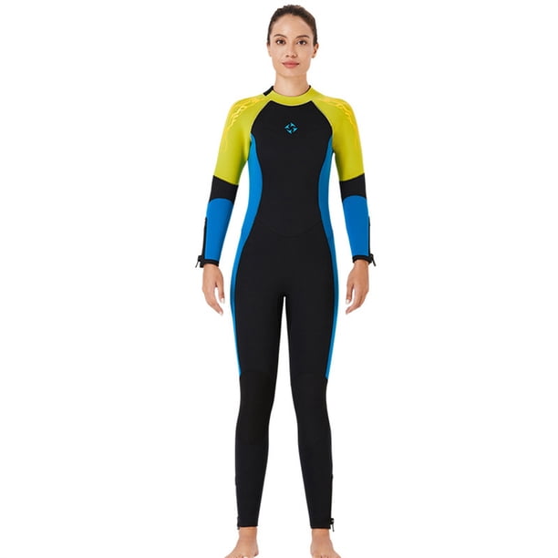 Traje de traje de traje completo Traje mojado para hombres y mujeres Actividades deportivas de agua de una pieza en agua fría para snorkeling Surfing Spearfishing Woman / Amarillo L Scienceny OD017131-22